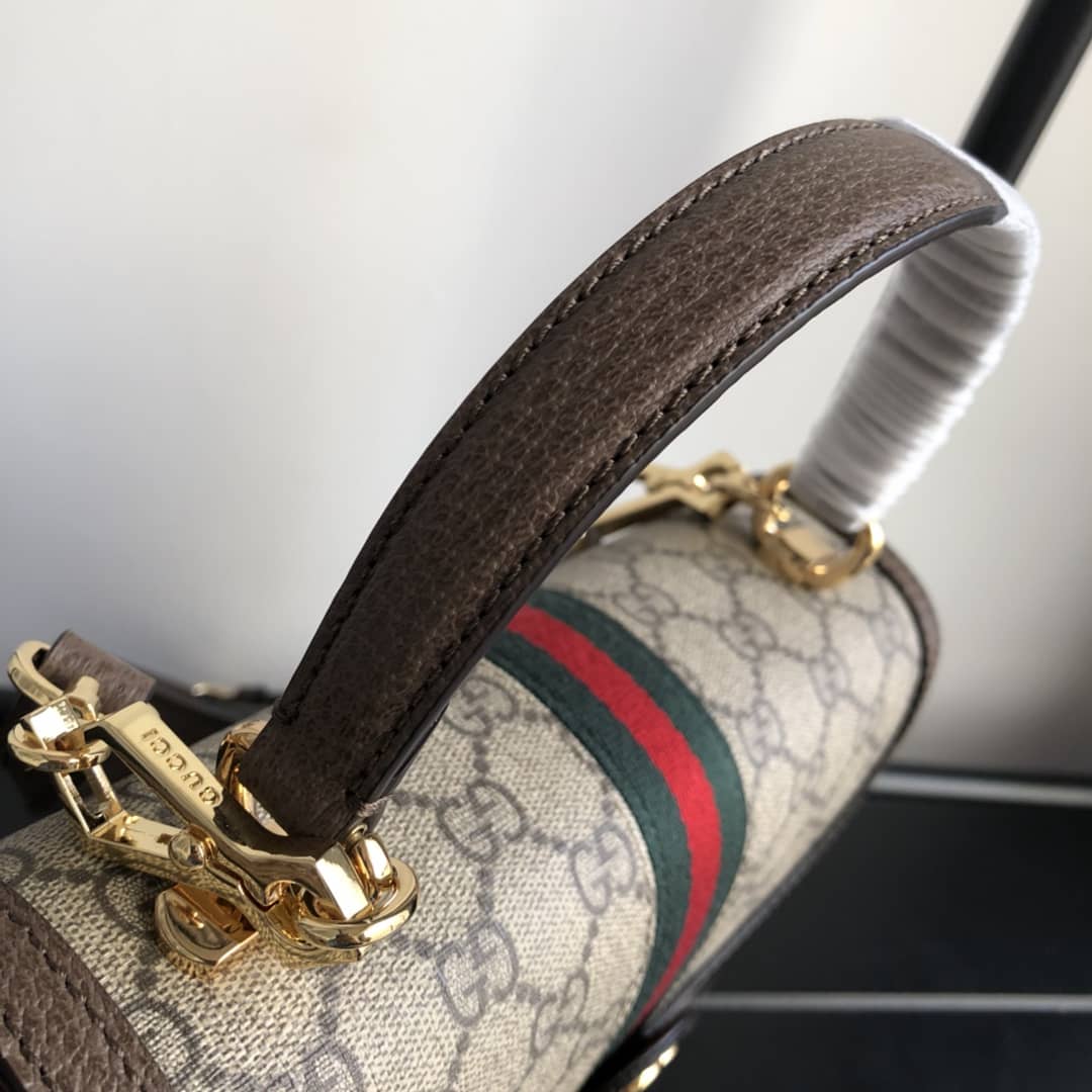 Gvc*1 Ophidia Small Top Handle Bag Replica Brown 651055