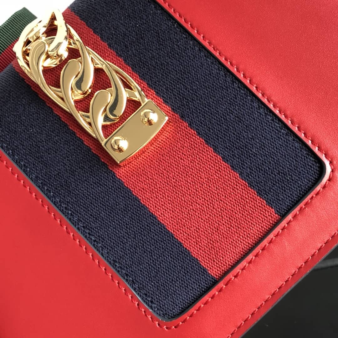 Gvc*1 Sylvie Leather Mini Chain Shoulder Bag Replica Red 431666