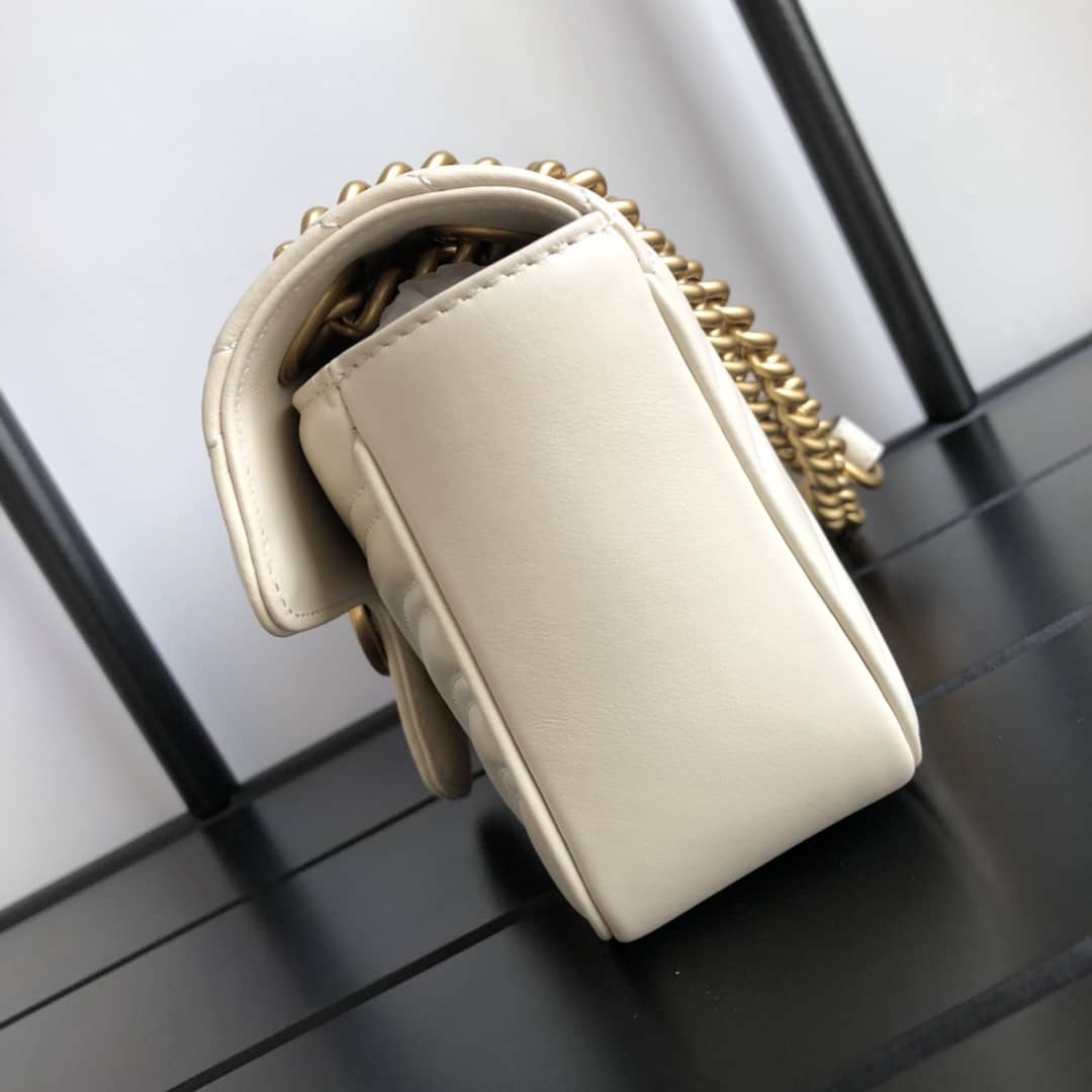 Gvc*1 GG Marmont Mini Matelasse Shoulder Bag Replica White 446744