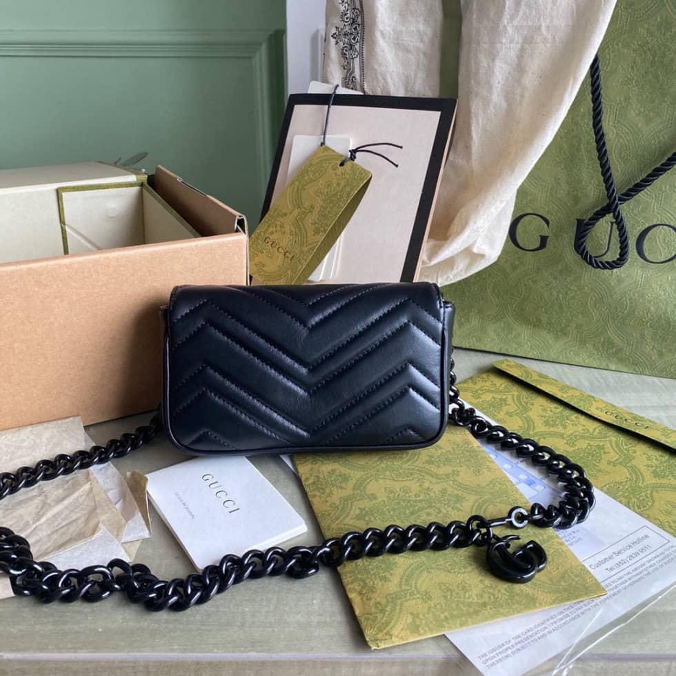 Gvc*1 GG Marmont Quilting S*per Mini 476433 Replica Crossbody Bag