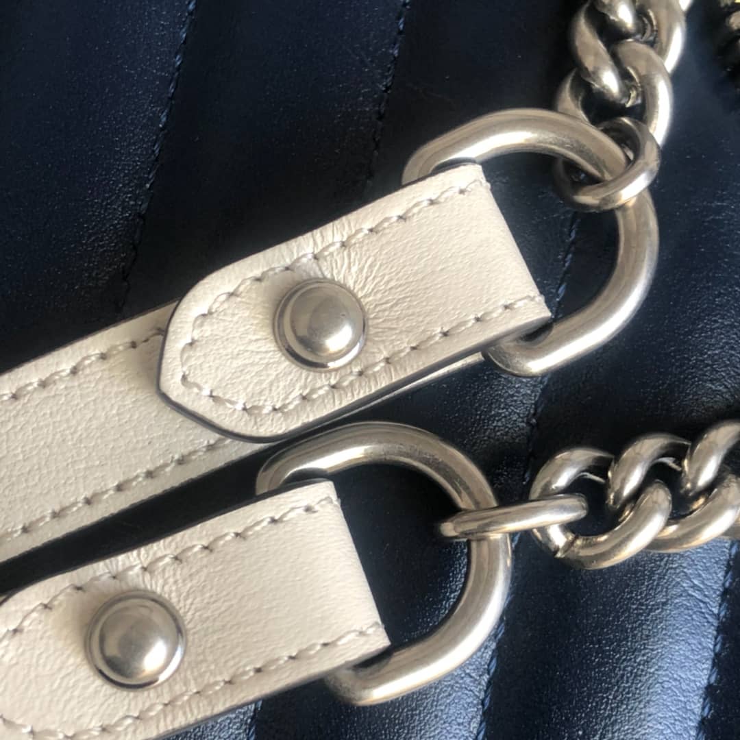 Gvc*1 GG Marmont Round Mini Shoulder Bag Replica Blue 550154