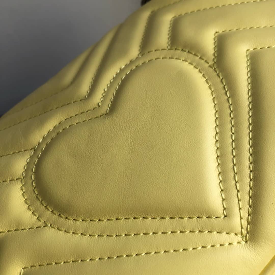 Gvc*1 GG Marmont Mini Matelasse Shoulder Bag Replica Yellow 446744