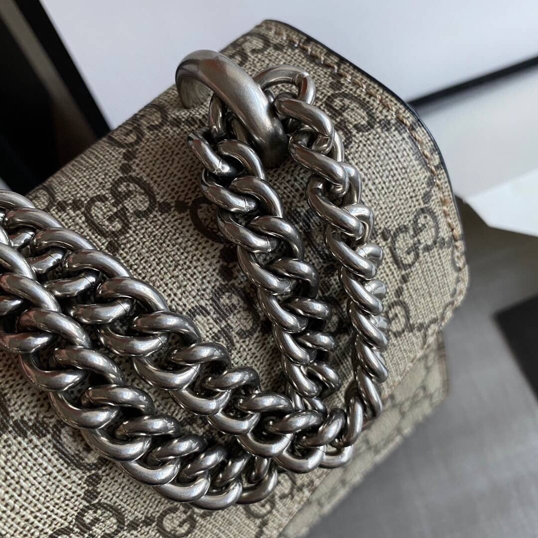 Gvc*1 Dionysus Dupe GG Svp*me Dionysus Chain Replica Shoulder Bag Gray Black 400249