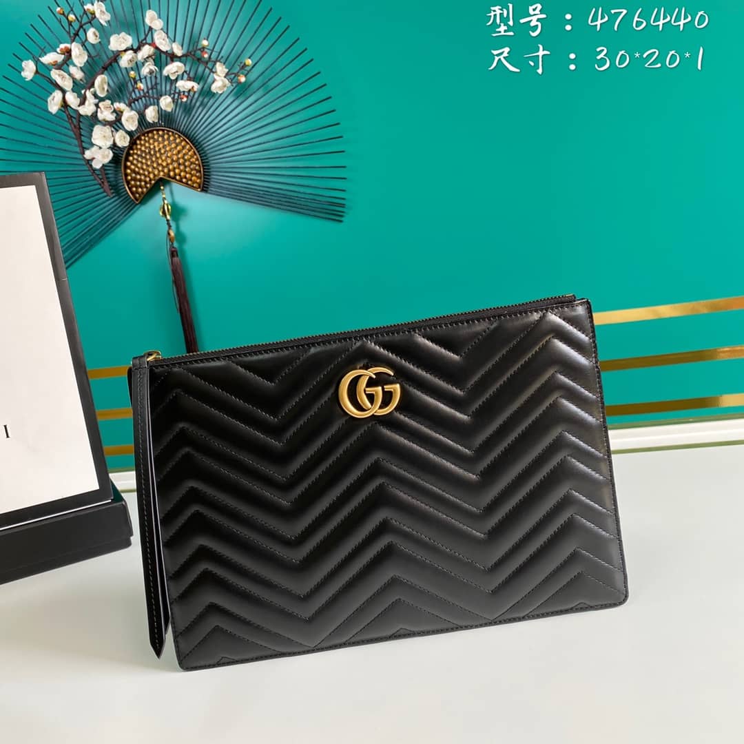 Gvc*1 GG Marmont Leather Clutch Replica 476440