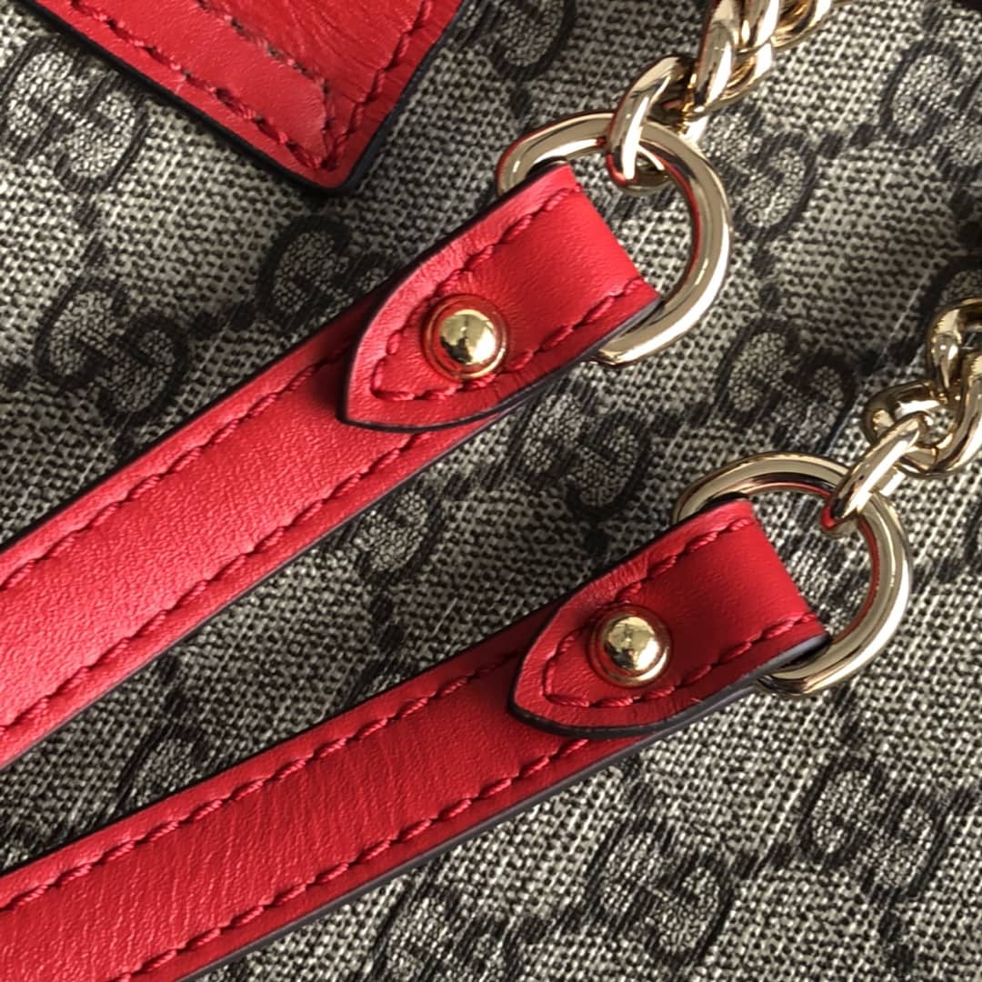 Gvc*1 Padlock Medium GG Svp*me Shoulder Bag Replica Brown Red 479197