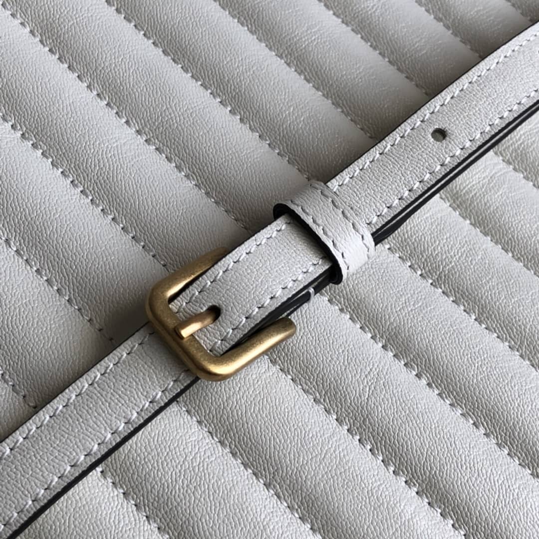 Gvc*1 GG Marmont Medium Matelasse Leather Tote Replica White 627332