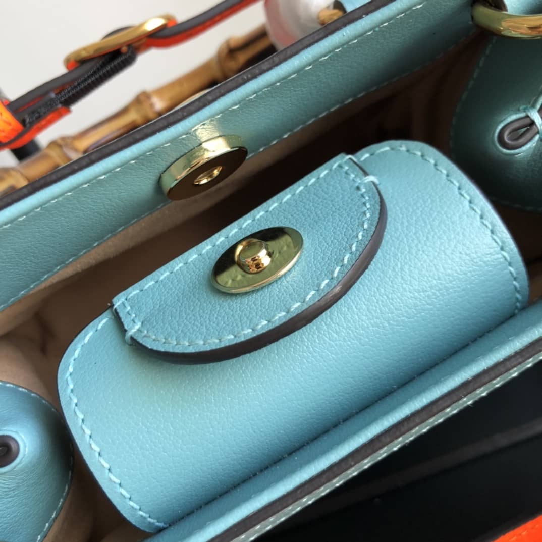 Gvc*1 Diana Mini Bamboo Tote Bag Replica Blue 655661
