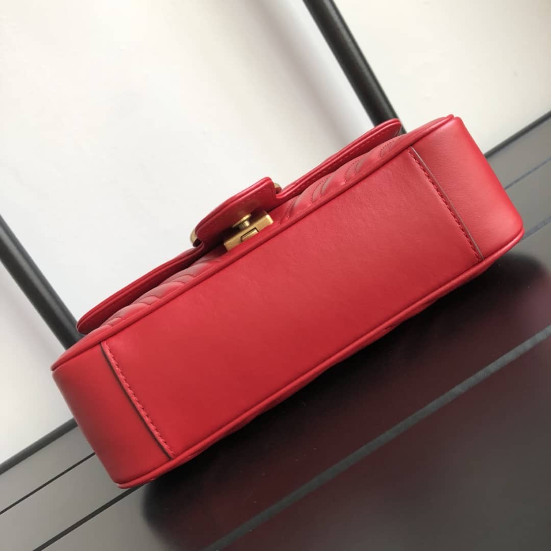 Gvc*1 GG Marmont Mini Matelasse Shoulder Bag Replica Red 446744