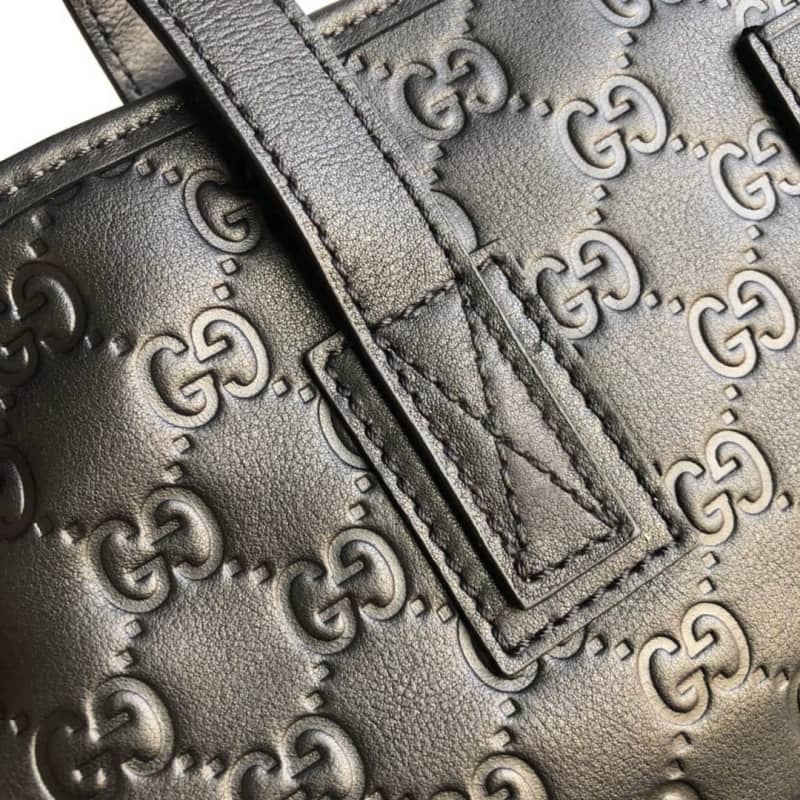 Gvc*1 GG Plus Large Zip Top PVC Replica Tote Black 211137