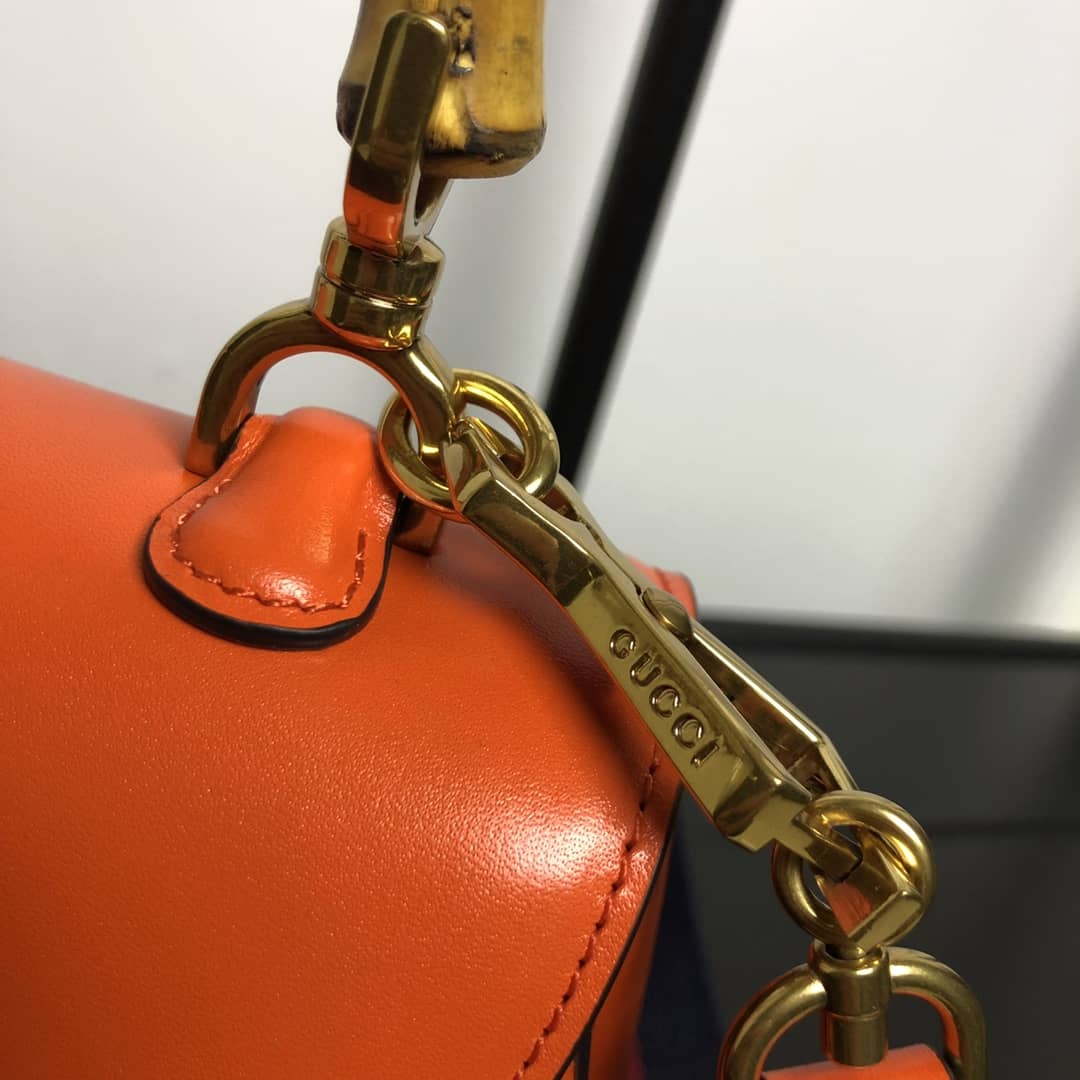 Gvc*1 Bamboo 1947 Small Top Handle Bag 675797 Red Replica