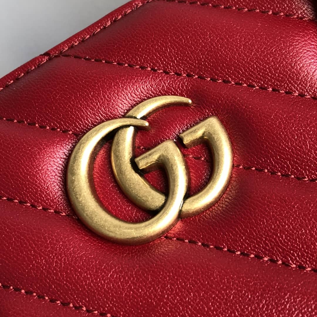 Gvc*1 GG Marmont Medium Matelasse Leather Tote Replica Red 627332