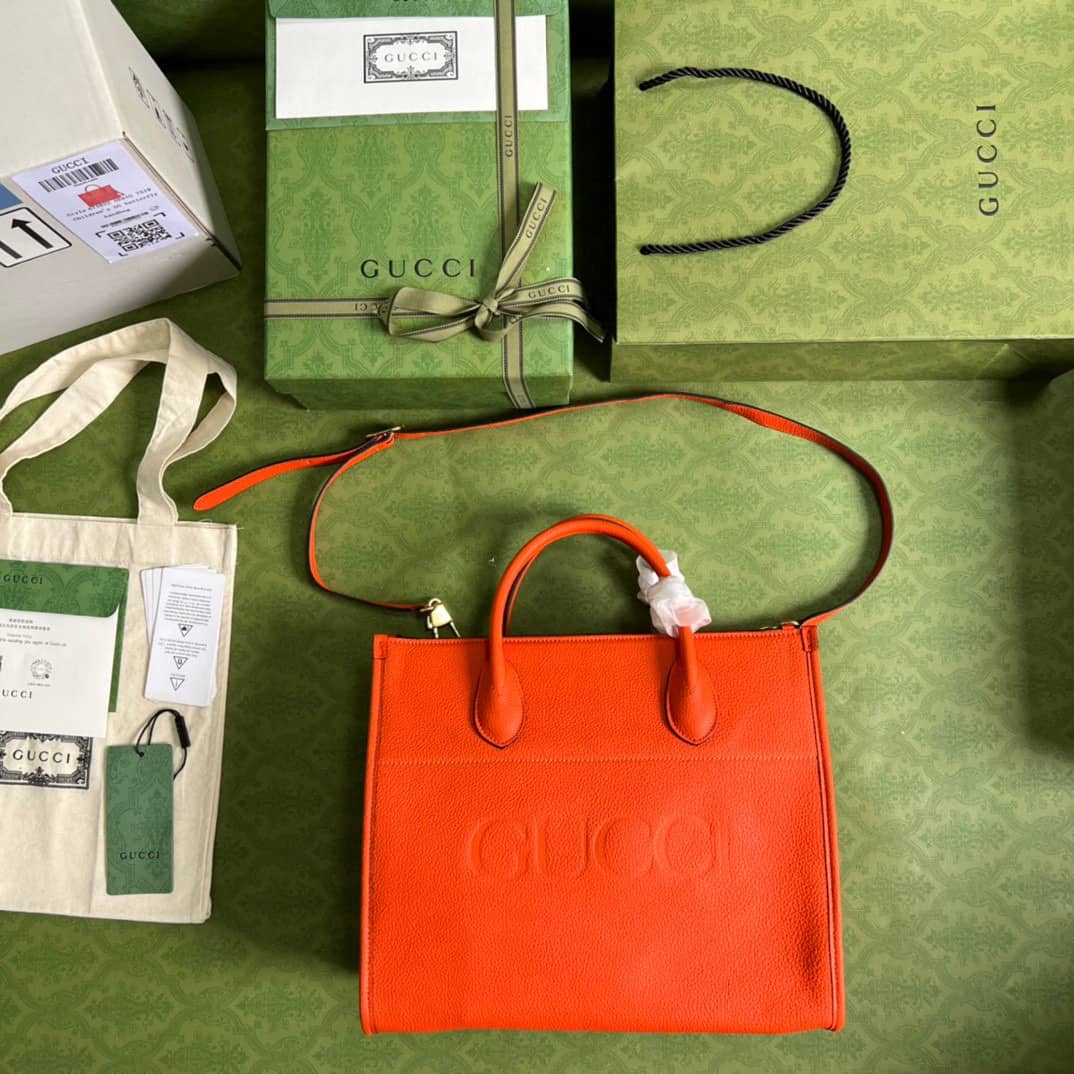 Gvc*1 Small Leather Tote With Gvc*1 Logo 674822 Replica Bag