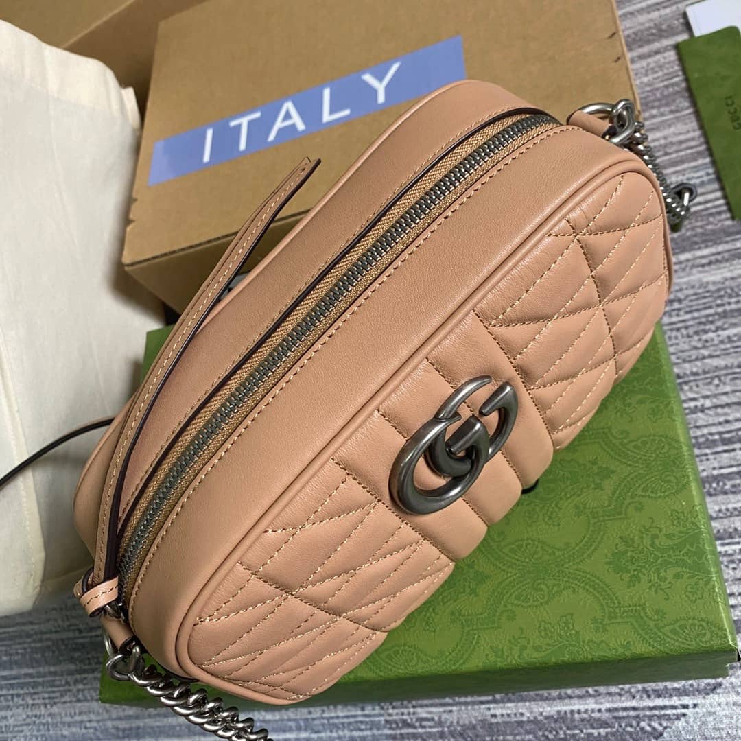 Gvc*1 GG Marmont Small Shoulder Handbag Camera Bag Replica Brown 447632