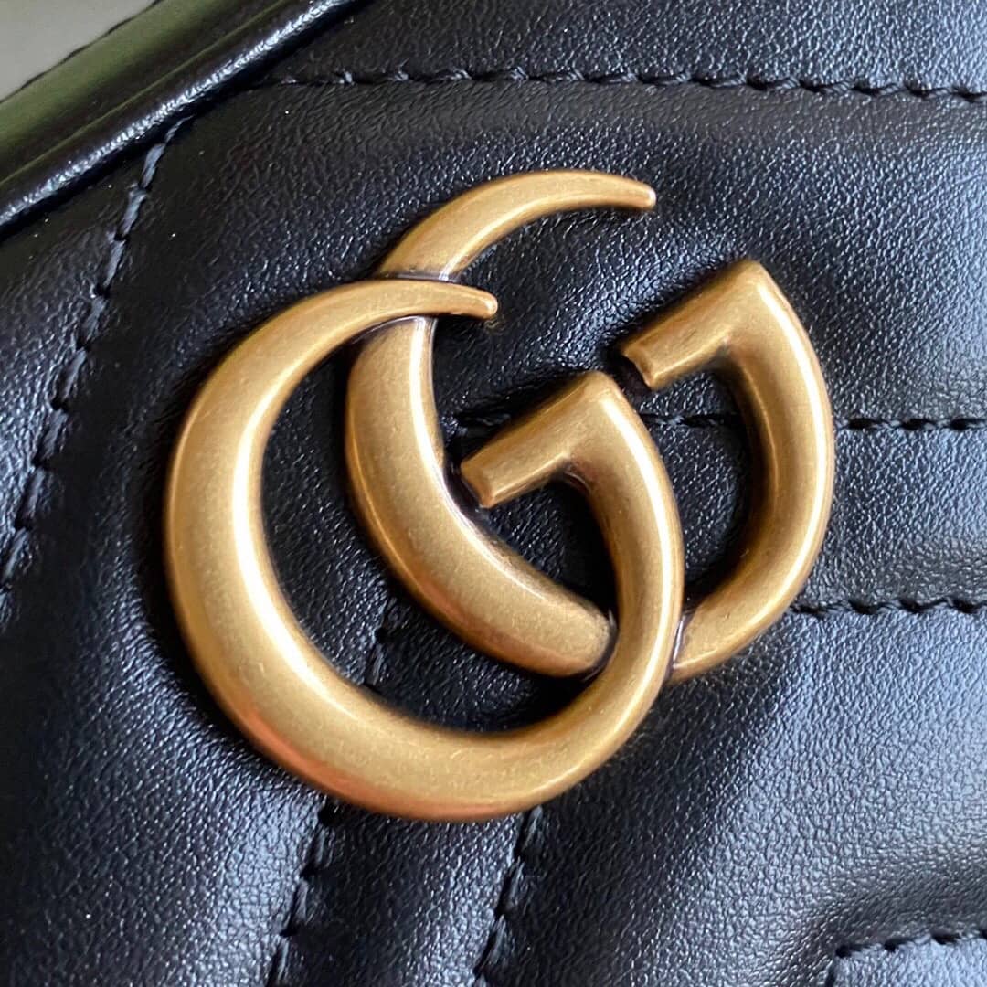 Gvc*1 GG Marmont Matelassé Mini Bag Replica Black 448065