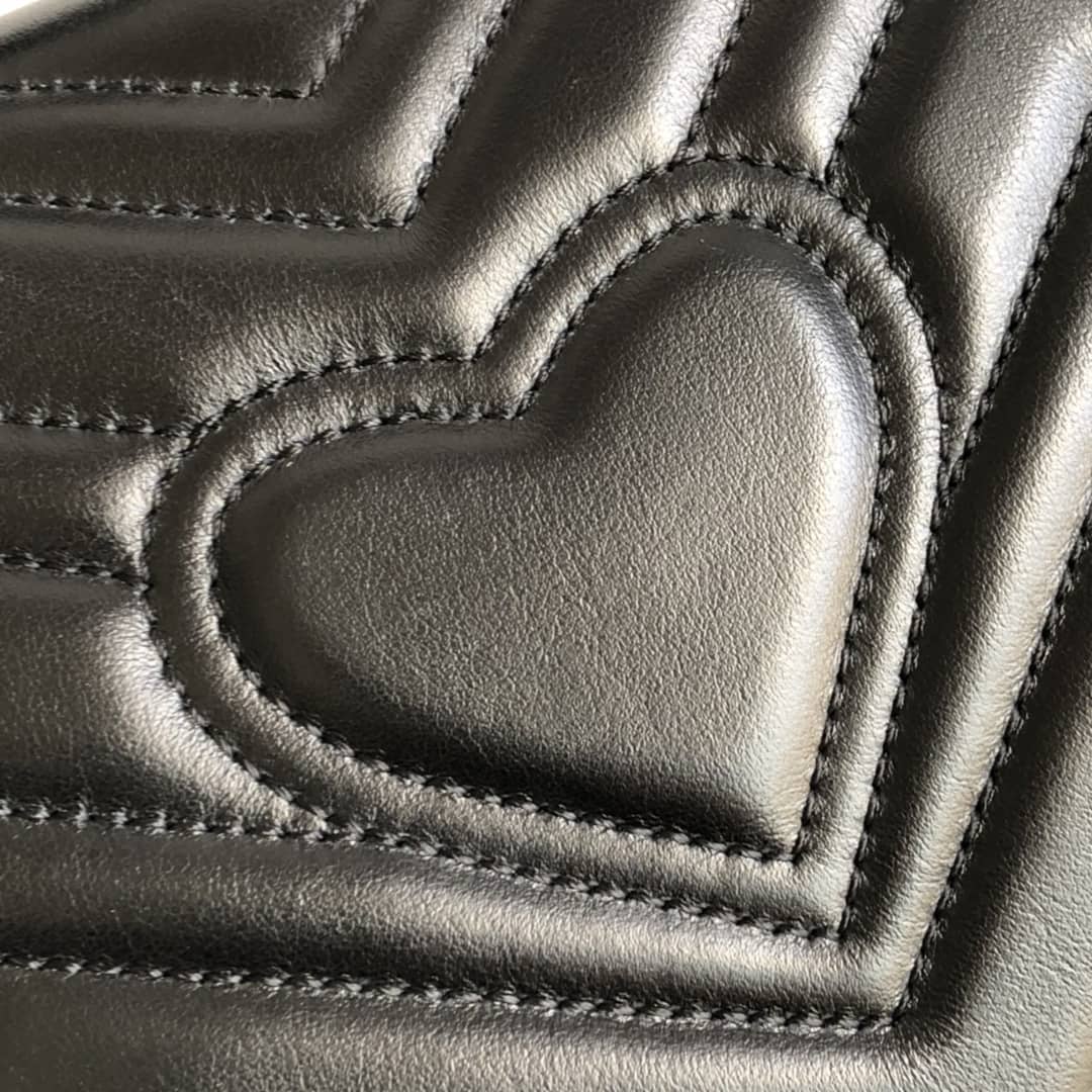 Gvc*1 GG Marmont Mini Leather Top Handle Bag Replica Black 547260