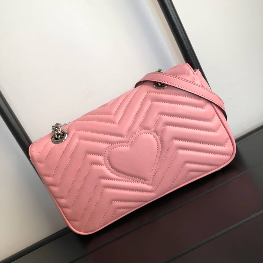 Gvc*1 GG Marmont Matelasse Shoulder Bag Replica Pink 443497