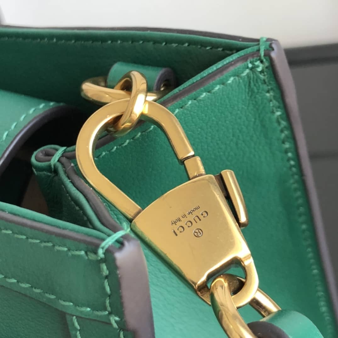 Gvc*1 Diana Mini Bamboo Tote Bag Replica Green 655661