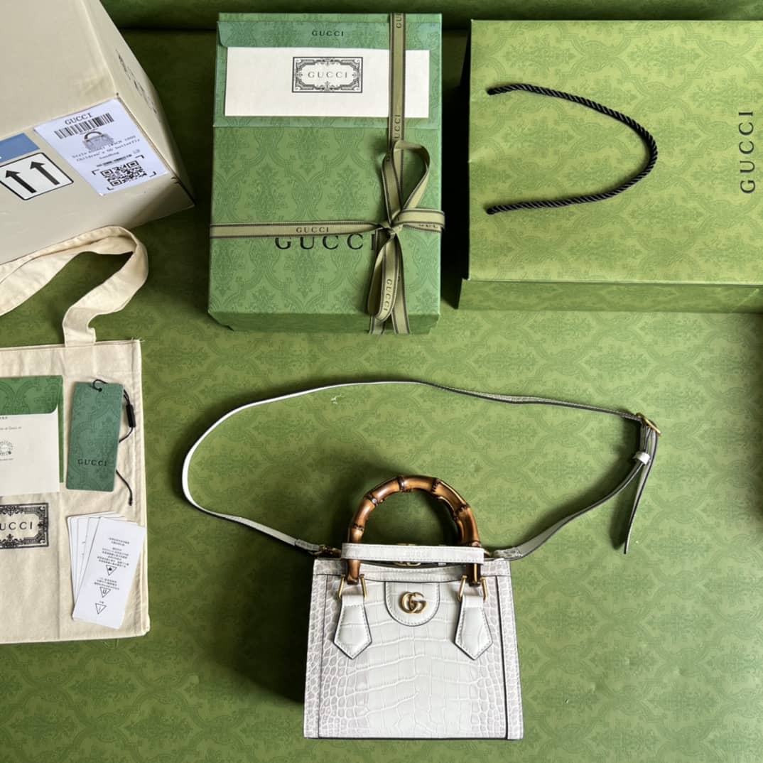 Gvc*1 Diana Mini White Replica Tote Bag 655661