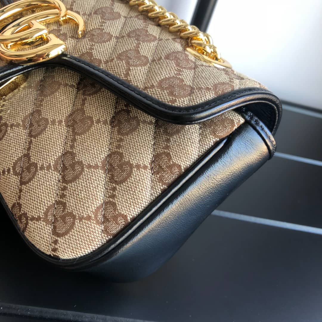 Gvc*1 GG Marmont Mini Matelasse Shoulder Bag Replica Yellow 446744