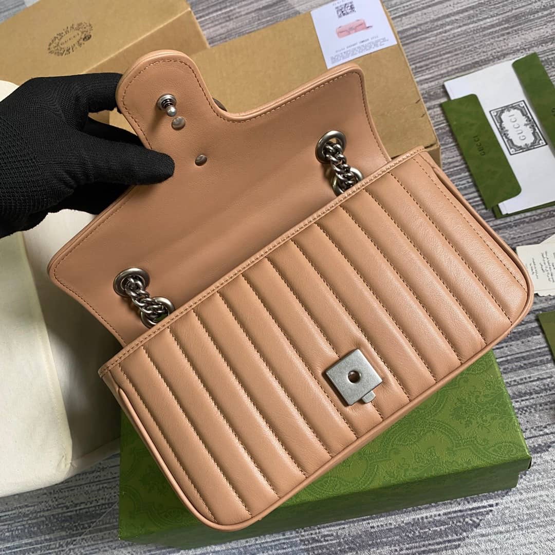 Gvc*1 GG Marmont Matelasse Shoulder Bag Replica Brown 443497