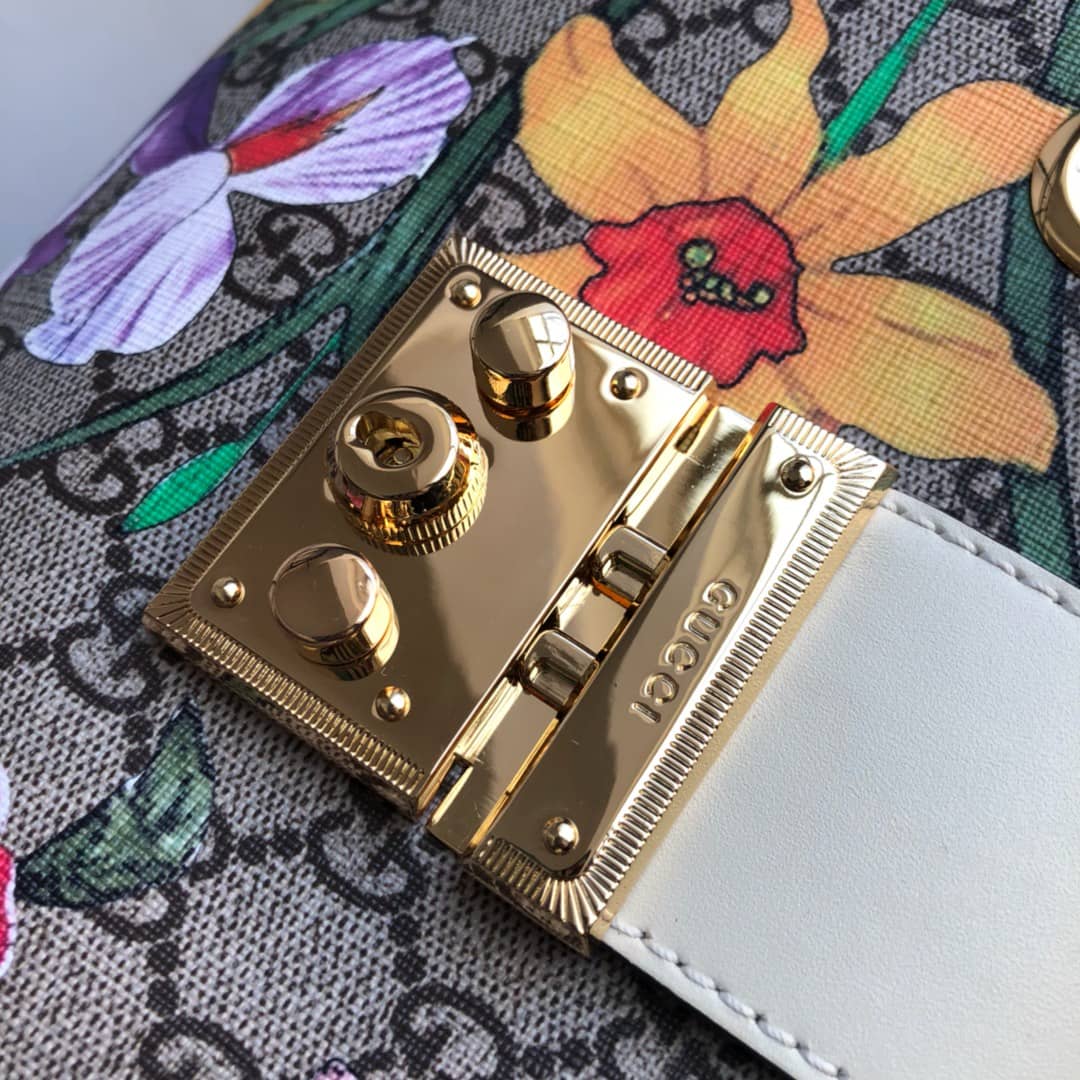 Gvc*1 Padlock Small GG Svp*me Canvas Shoulder Bag Replica Colorful 498156