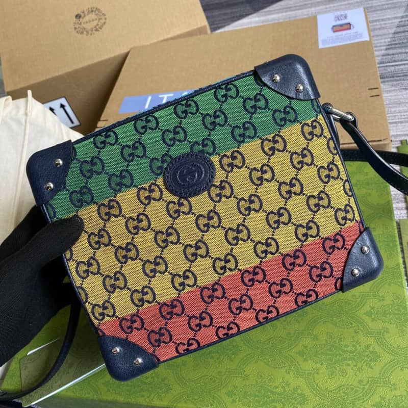 Gvc*1 GG Svp*me Leather Shoulder Bag Replica Colorful 626363