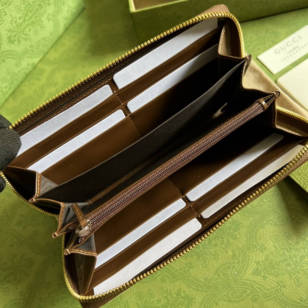 Gvc*1 Interlocking G Zip Around Wallet Replica 673003