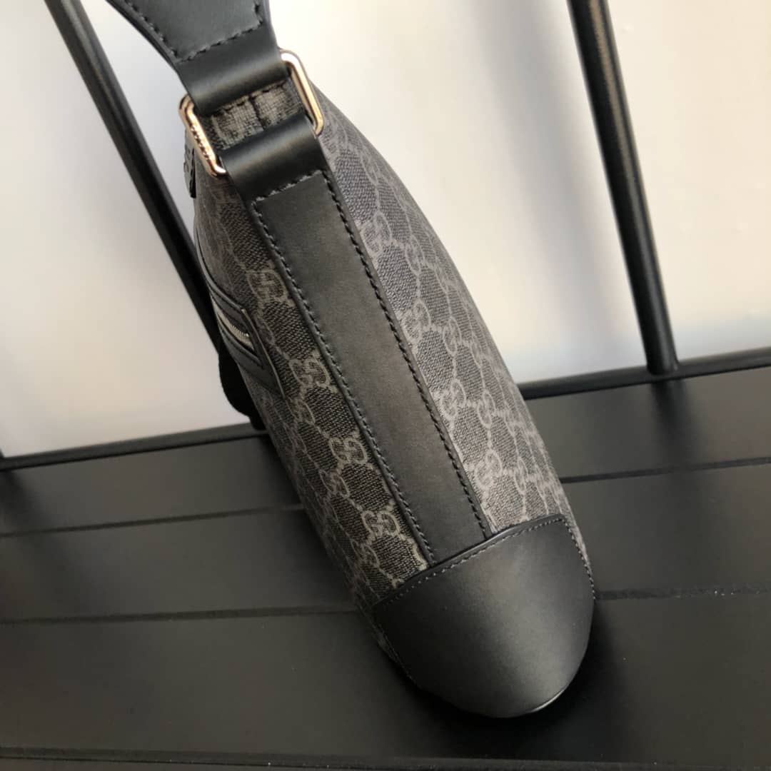 Gvc*1 Mens Svp*me Leather Double G Messenger Bag Replica Black 406388