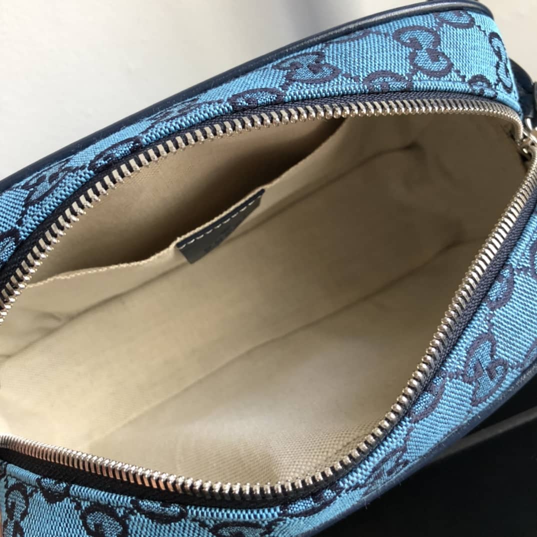 Gvc*1 GG Marmont Small Shoulder Handbag Camera Bag Replica Blue 447632
