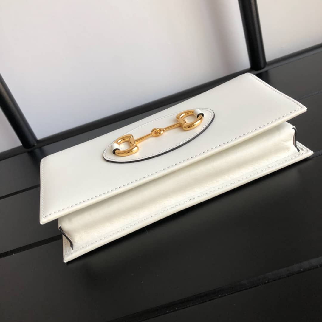Gvc*1 GG Svp*me Horsebit 1955 Chain Wallet Replica White 621892