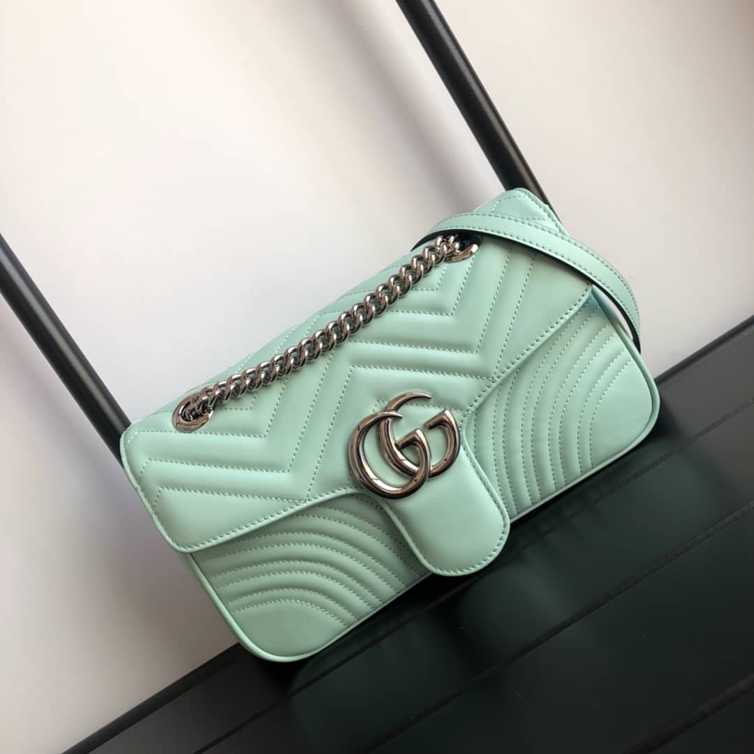 Gvc*1 GG Marmont Matelasse Shoulder Bag Replica Green 443497