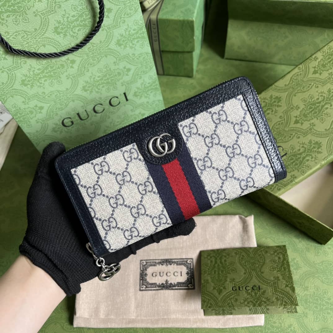 Gvc*1 Ophidia GG Zip Around Wallet 523154 Replica