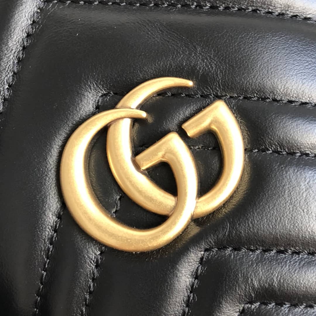 Gvc*1 GG Marmont Mini Bucket Crossbody Bag Replica Black 575163