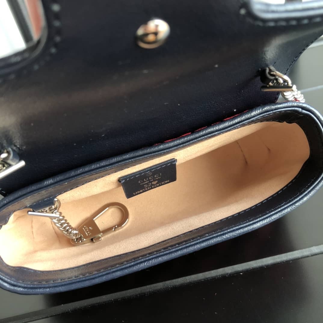 Gvc*1 GG Marmont Matelasse Leather Mini Shoulder Bag Replica Red 476433