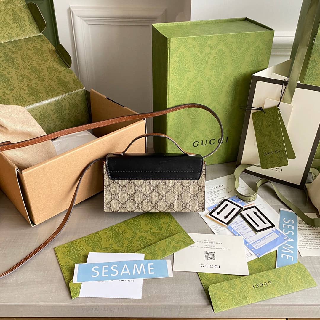 Gvc*1 GG Svp*me Canvas Padlock Mini Shoulder Bag Replica Black 652683