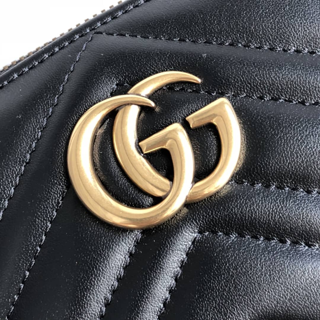 Gvc*1 GG Marmont Quilted Vanity Bag Replica Black 625690