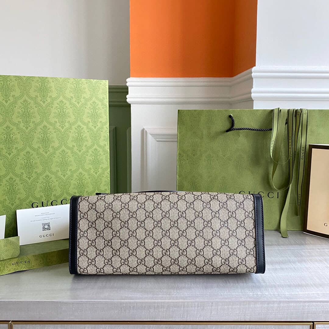 Gvc*1 Padlock Medium GG Svp*me Shoulder Bag Replica Gray Black 479197