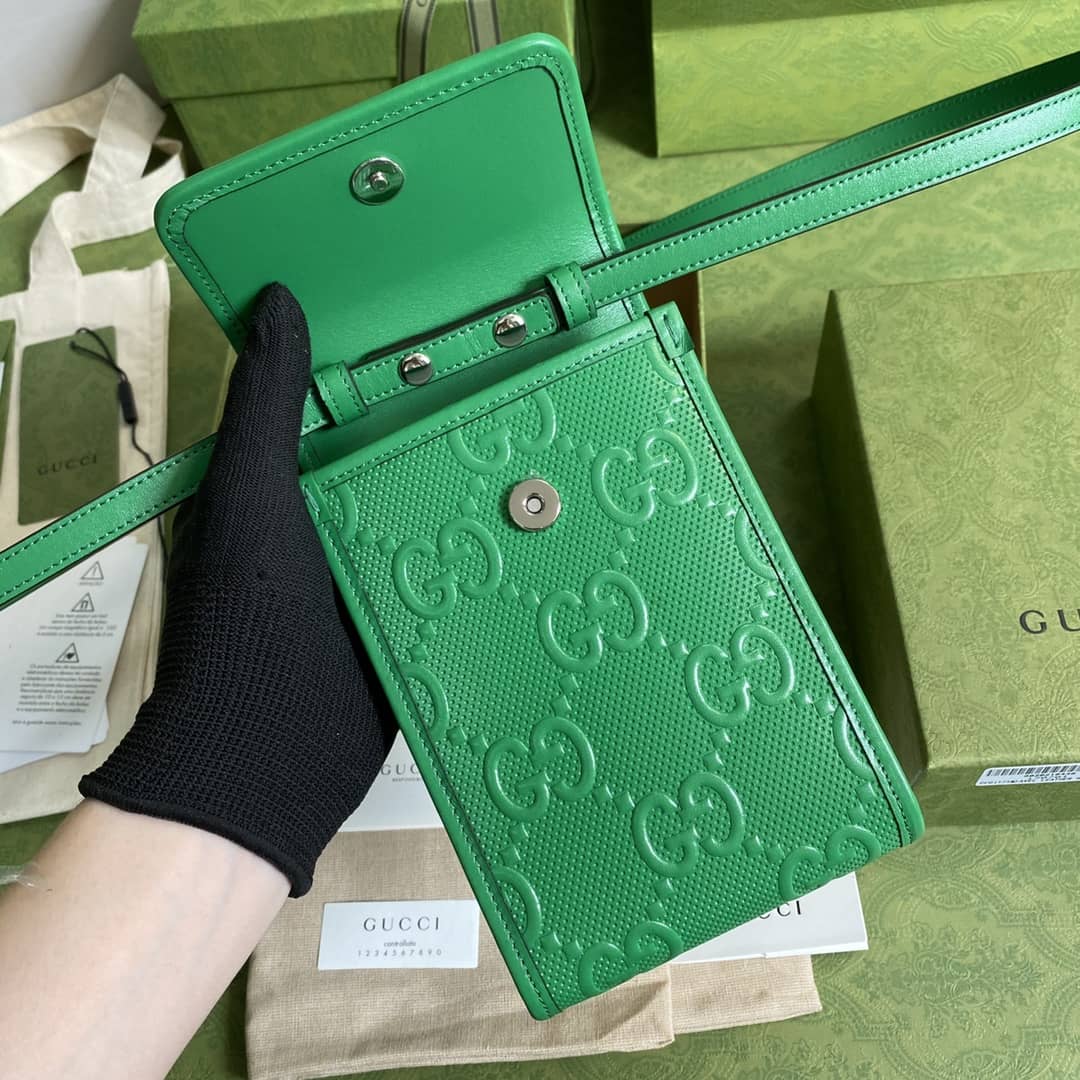 Gvc*1 GG Embossed Mini Phone Bag Replica 625571