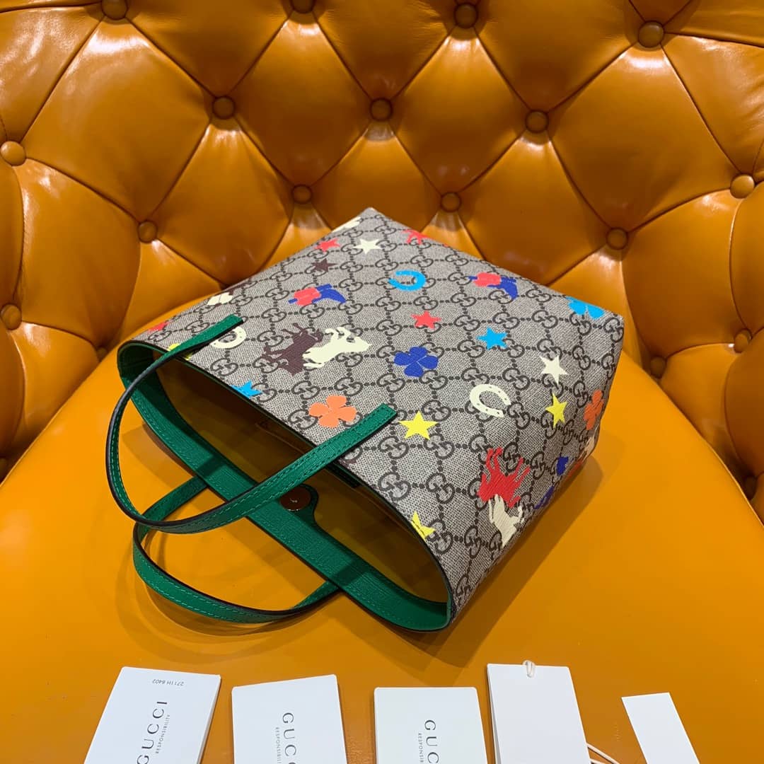 Gvc*1 Children GG Svp*me Canvas Replica Tote Gray 410812