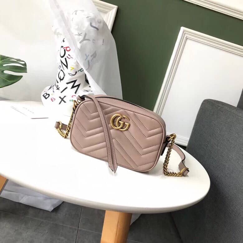 Gvc*1 GG Marmont Matelassé Mini Bag Replica Pink 448065