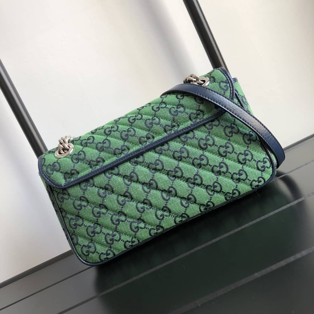 Gvc*1 GG Marmont Matelasse Shoulder Bag Replica Green 443497