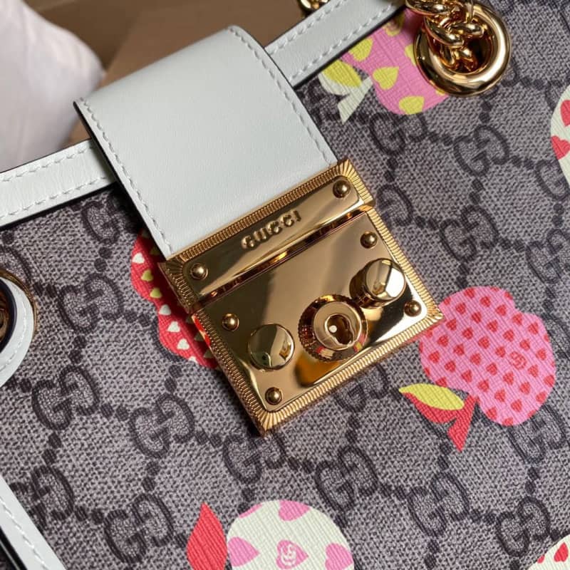 Gvc*1 Padlock Small GG Svp*me Canvas Shoulder Bag Replica Brown 498156