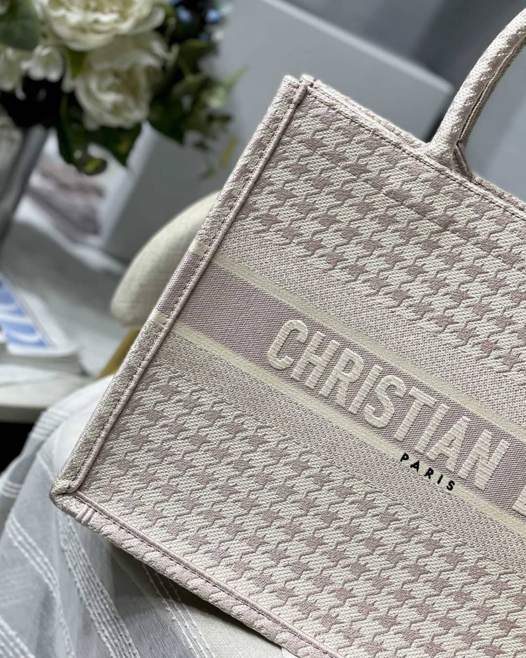 Chr1st1an D10r CD Book Embroidery Replica Tote