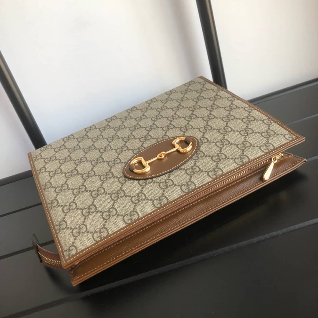 Gvc*1 1955 Horsebit Pouch Replica Brown 621890