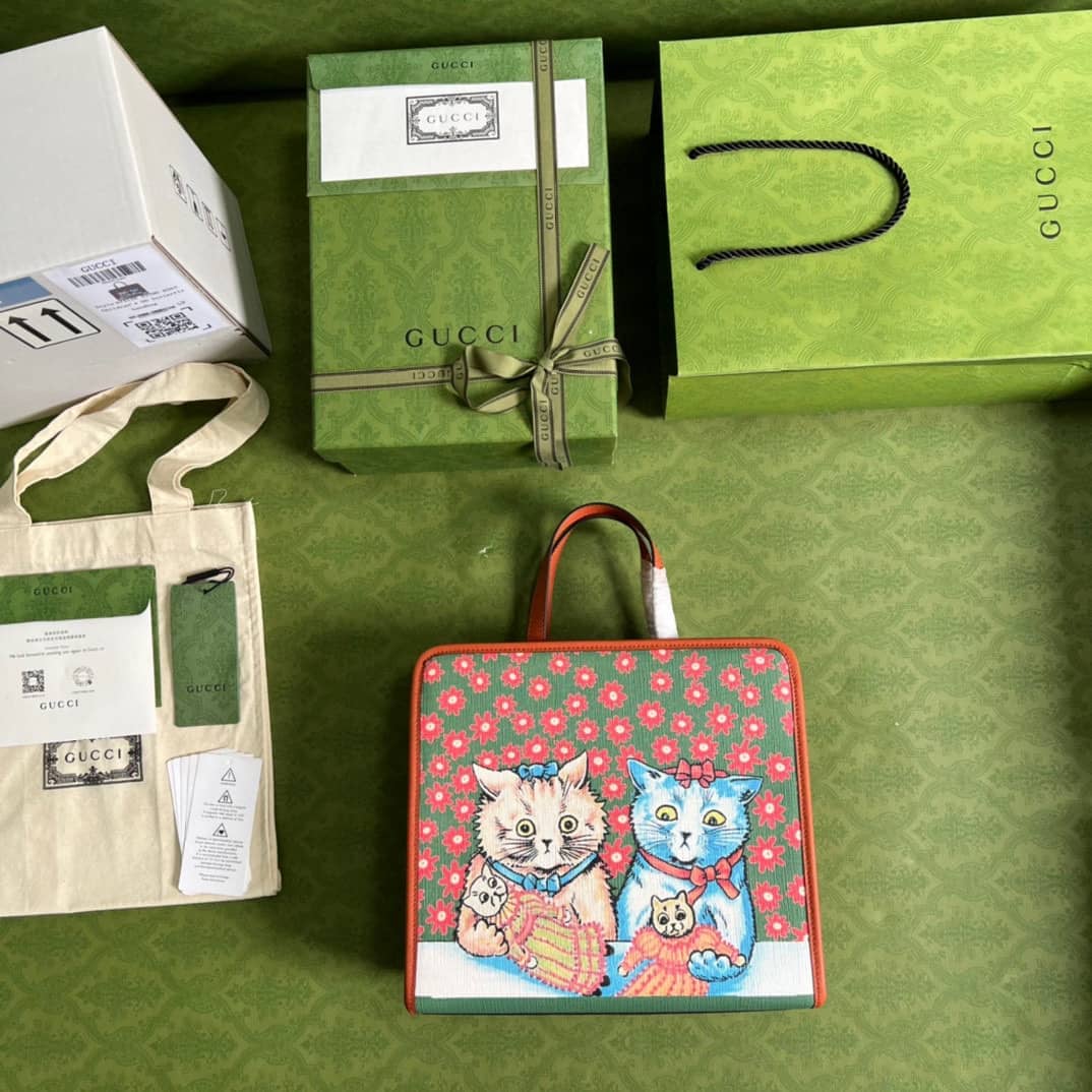 Gvc*1 Children Cat Print 605614 Replica Tote Bag