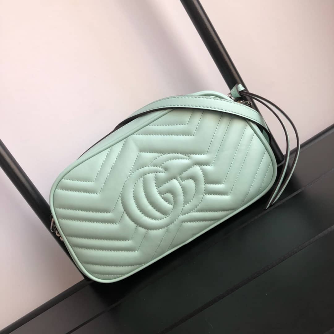 Gvc*1 Handbag Dupes GG Marmont Small Shoulder Handbag Camera Bag Replica Green 447632