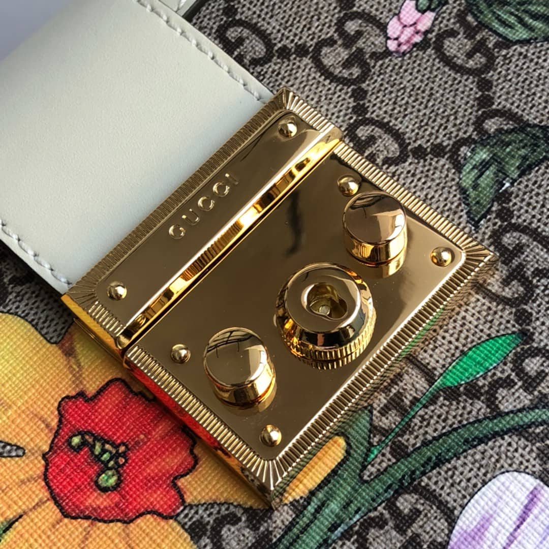 Gvc*1 Padlock Small GG Svp*me Canvas Shoulder Bag Replica Colorful 498156