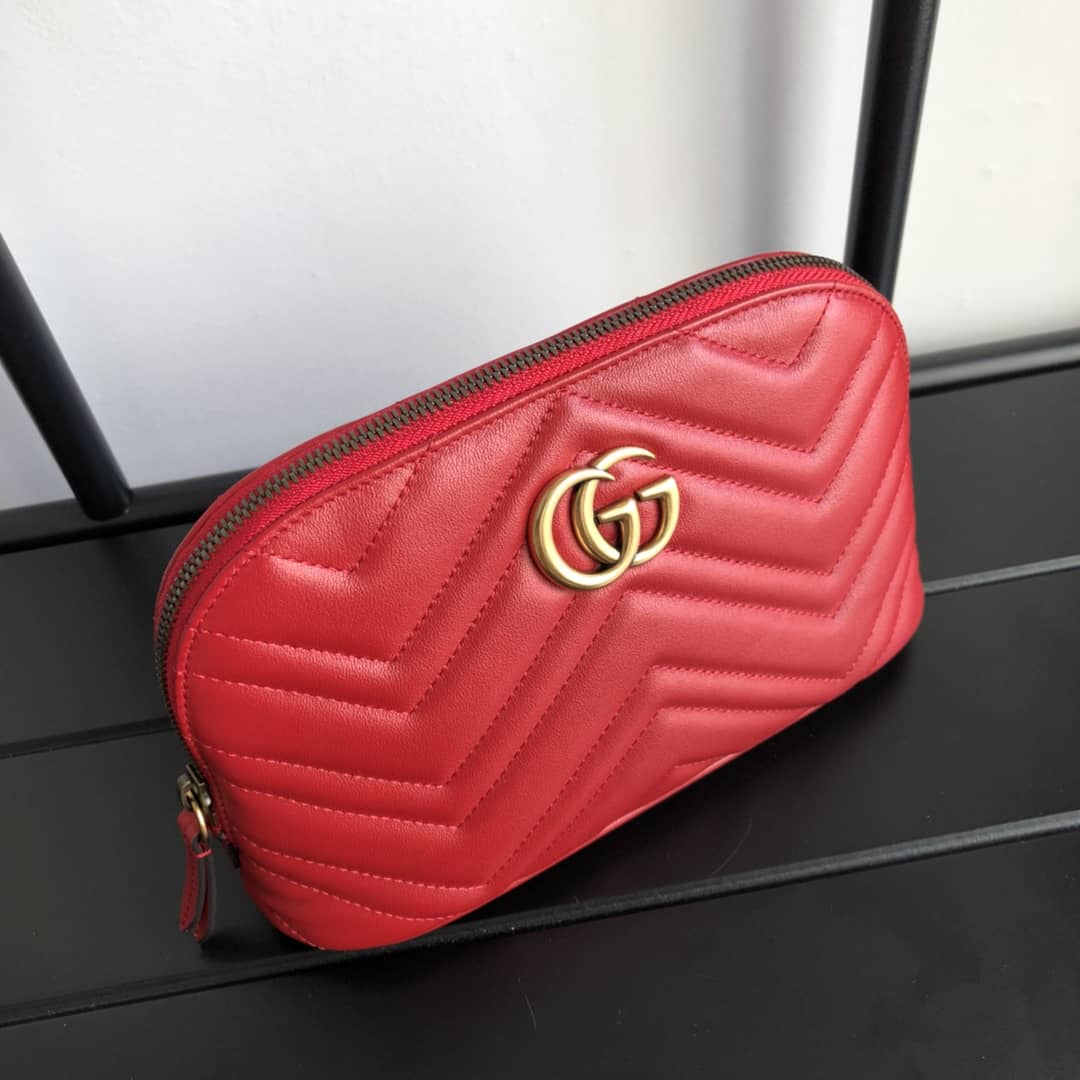 Gvc*1 GG Marmont Quilted Vanity Bag Replica Red 625690