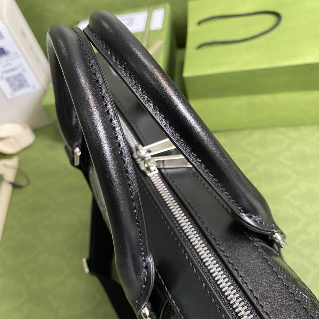 Gvc*1 GG Embossed Mens Briefcase Replica 658573