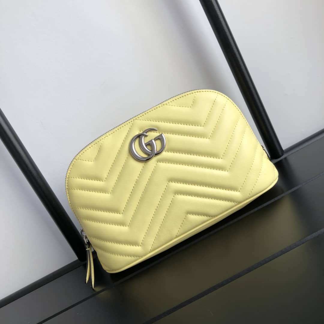 Gvc*1 GG Marmont Quilted Vanity Bag Replica Yellow 625690